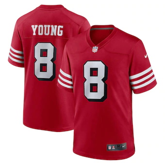 mens nike steve young scarlet san francisco 49ers retired a